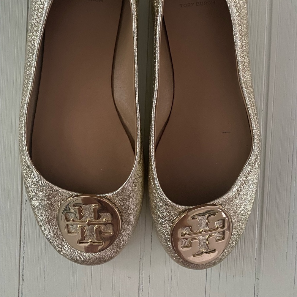 Tory Burch Gold Classic Flats